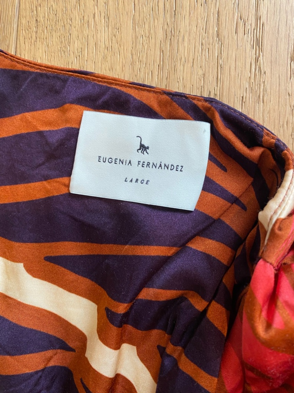 Anthropologie EUGENIA FERNANDEZ Long-Sleeve Floral Wrap Midi Dress - Picture 7 of 7